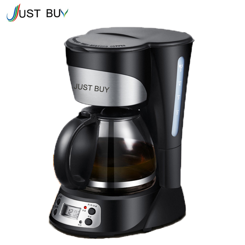 750ML 800W Automatic Intelligent Digital Display Espresso Electric Coffee Maker Black Drip Coffee Machine With Timig Control