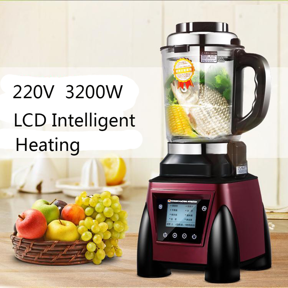 8 in 1 220V 3200W  Intelligent Heating Heavy Duty Mixer Juicer High Power Food Processor Ice Smoothie Bar Fruit Electric Blender