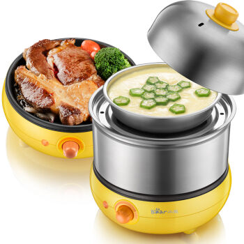 Bear Egg Boilers Double Cooker Stainless Steel Fried Eggs Multifunctional Breakfast Machine