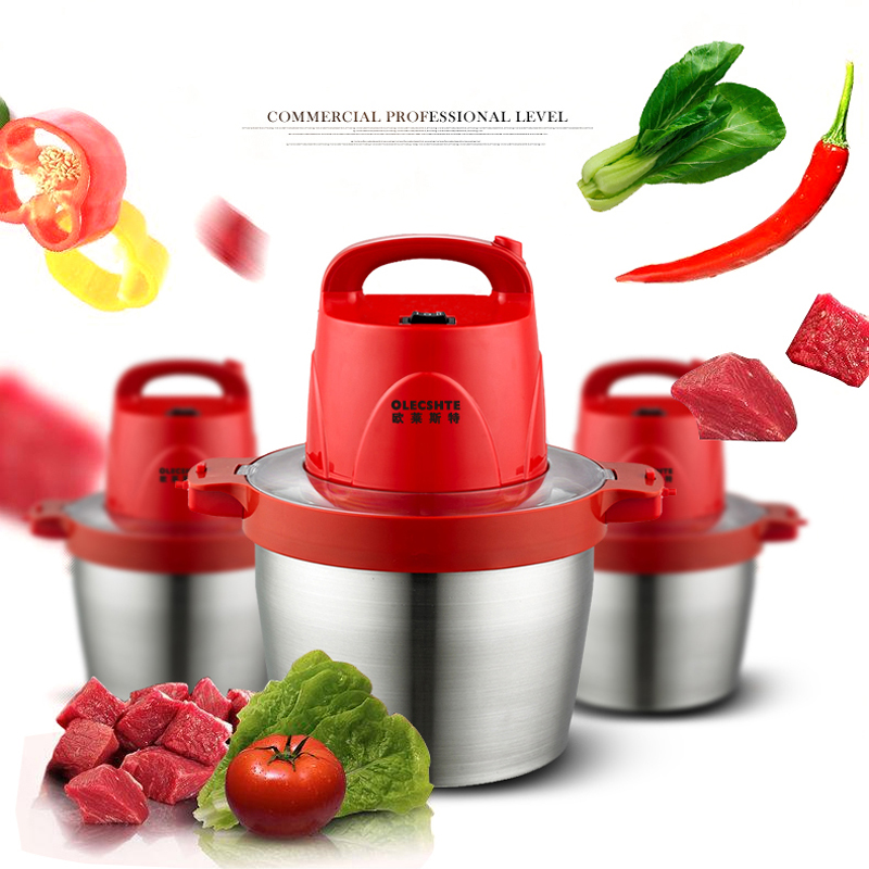 Commercial household electric meat grinder large capacity 5L stainless steel crushed garlic pepper ginger slice cuisine OL-510 - Image 6
