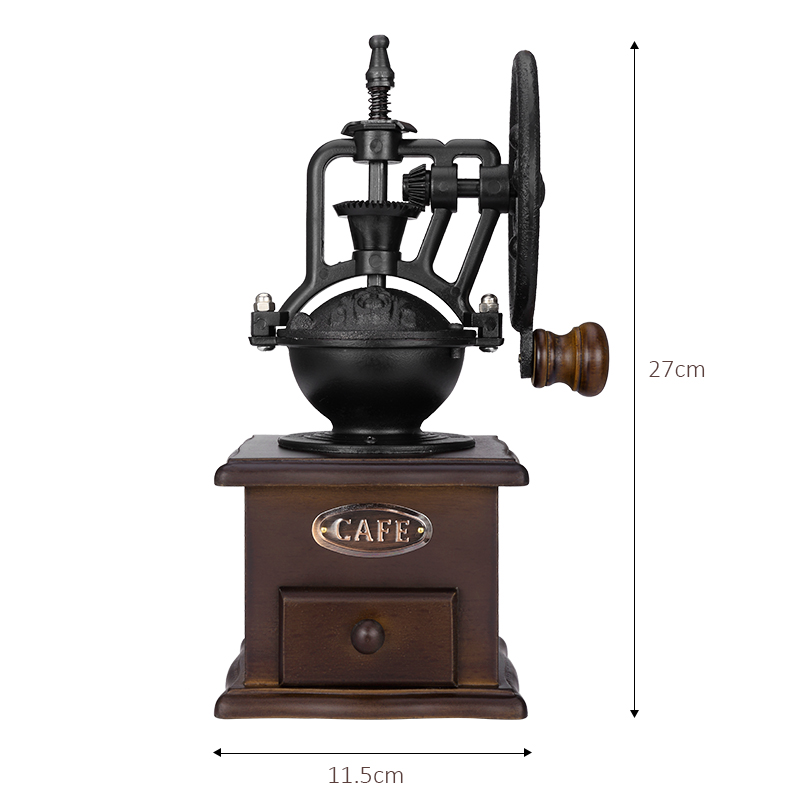 Ferris Wheel Design Vintage Manual Coffee Grinder With Ceramic Movement Retro Wooden Coffee Mill For Home Decoration - Image 2