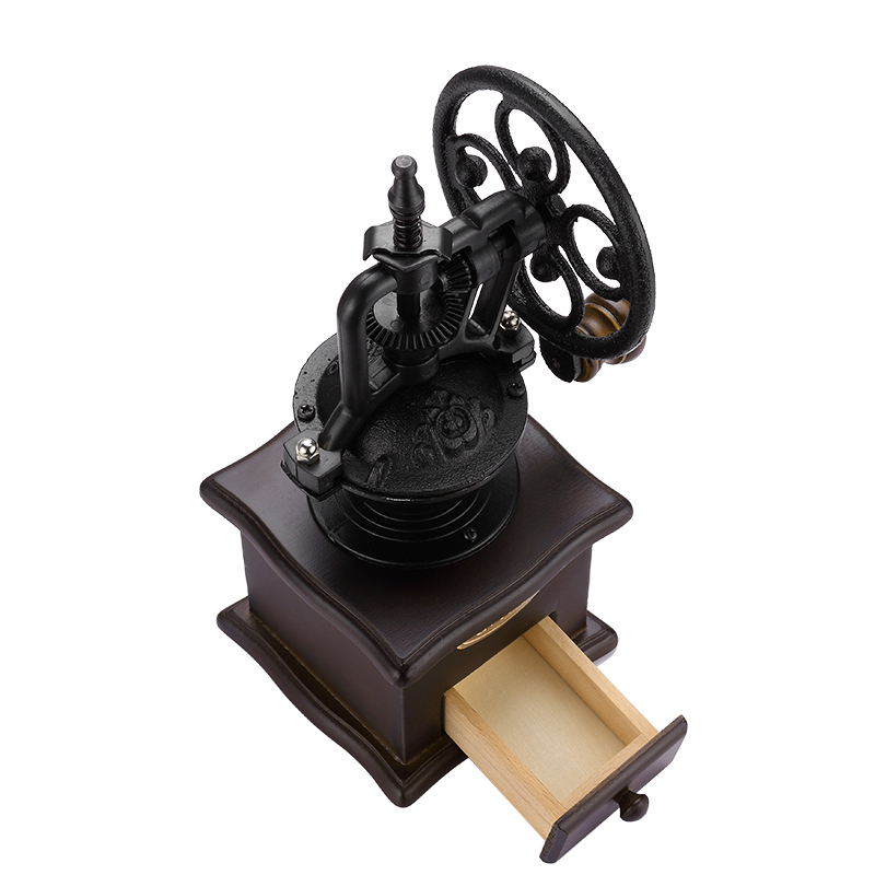 Ferris Wheel Design Vintage Manual Coffee Grinder With Ceramic Movement Retro Wooden Coffee Mill For Home Decoration - Image 3