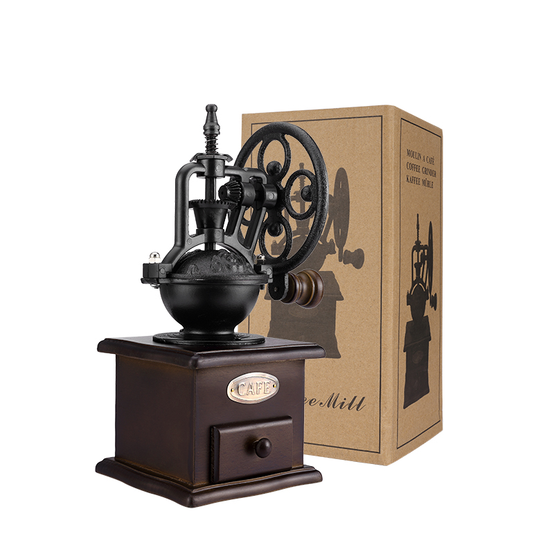Ferris Wheel Design Vintage Manual Coffee Grinder With Ceramic Movement Retro Wooden Coffee Mill For Home Decoration - Image 6