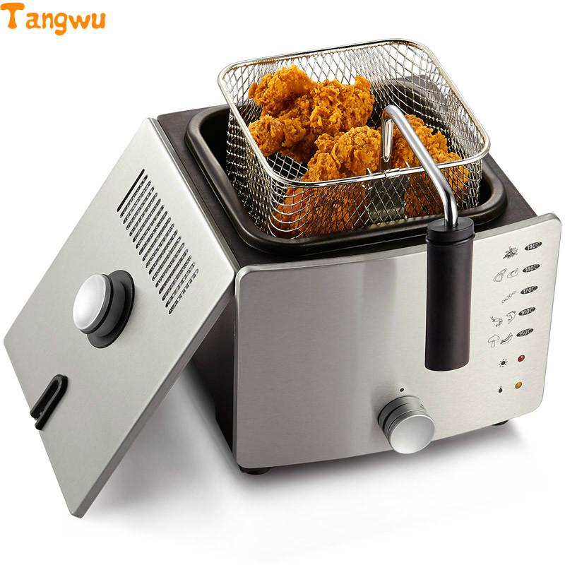 Free shipping electric fryer household smokeless frying machine multifunctional small frying pan fried chicken authentic