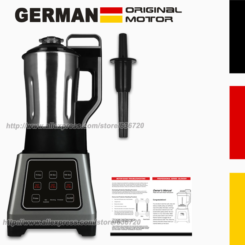 GERMAN Original Motor Cook Soup Maker and Blend Blender with Built-In Heating Element Stainless Steel Pitcher, 7 Cup/60 oz, Gray