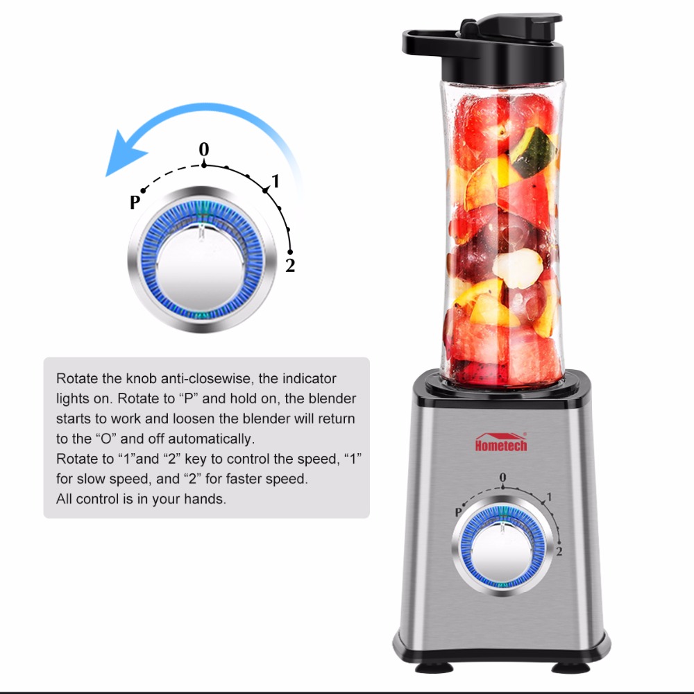 Hometech Fruit Juicer Sports Personal Blender Smoothie Maker Shake Electric Food Mixer Grinder HS-05 UK PLUG
