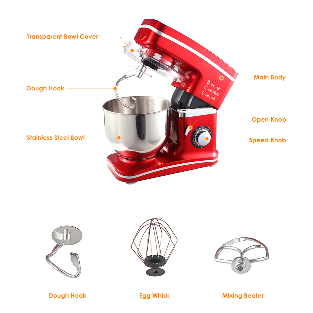 Homgeek 1000W 220-240V Dough Mixer Professional Electric Kitchen Stand Mixer Flour Egg Blender Milk-shake Cooking Machine - Image 3