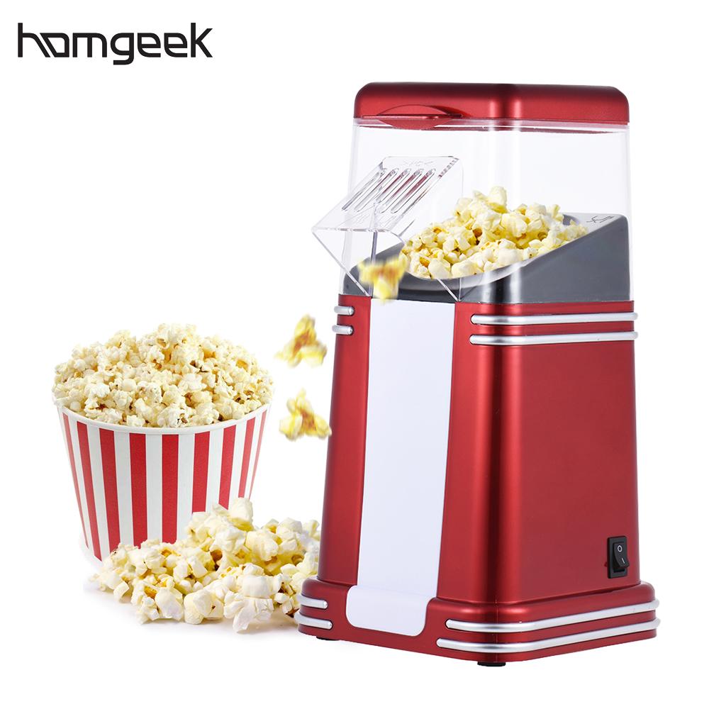 Homgeek MY-B014 1200w Mini Household Home Kitchen Healthy Hot Air Oil-free Popcorn Making Machine Corn Poping Popper