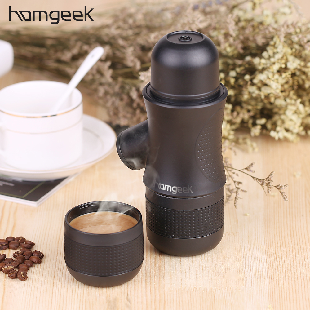 Homgeek Mini Portable Compact Manual Espresso Maker Black Coffee Maker Hand Operated Coffee Machine Cappuccino For Home
