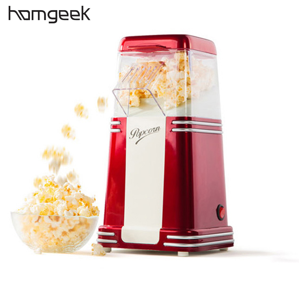 Homgeek RHP310 Retro Series Electric Household Mini Hot Air Popcorn Maker Popcorn Machine New Year Favor Gift For Home