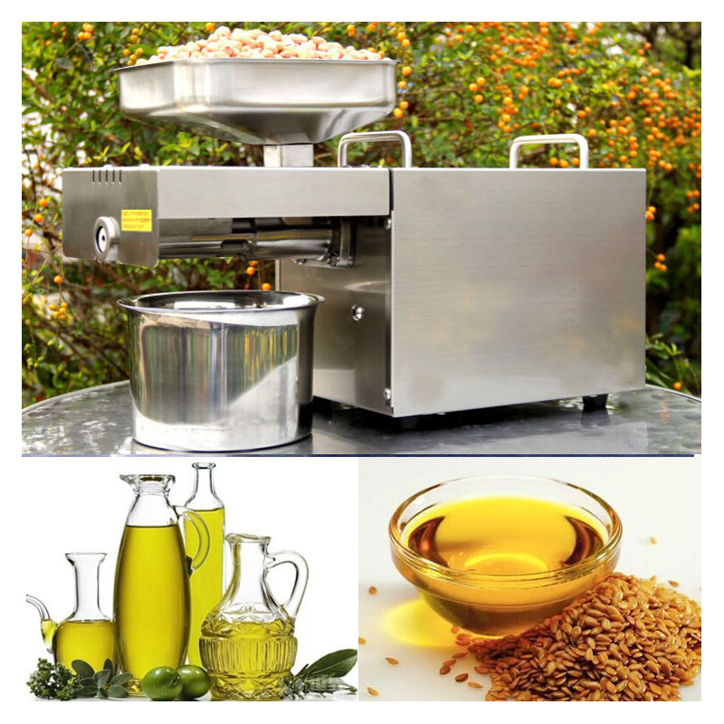 NEW Automatic Stainless Steel  Small Home Oil Press Machine Cold Hot press for peanut,coconut