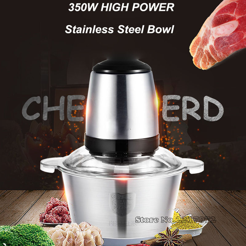 Stainless Steel Meat Grinder Chopper Electric Automatic Mincing Machine High-quality Household Grinder Food Processor