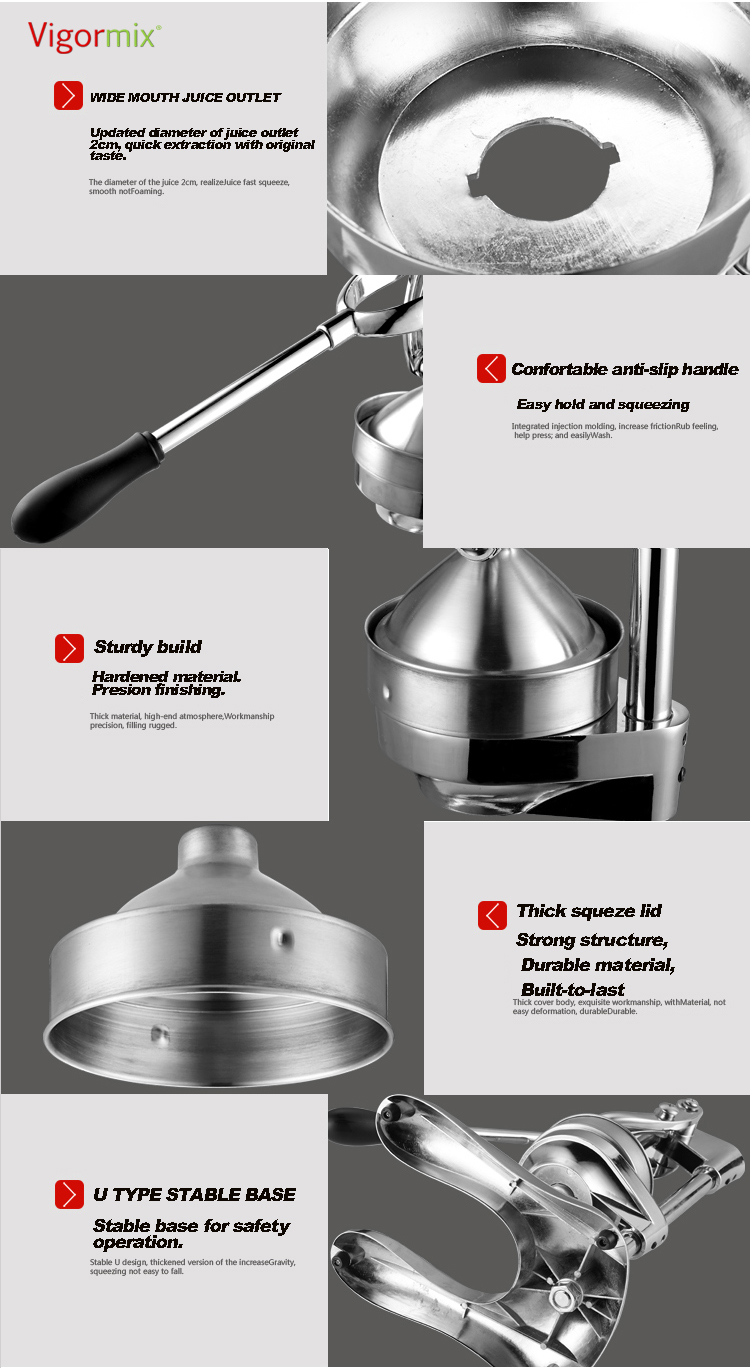 Stainless Steel manual hand press juicer squeezer citrus lemon orange pomegranate fruit juice extractor commercial or household - Image 6