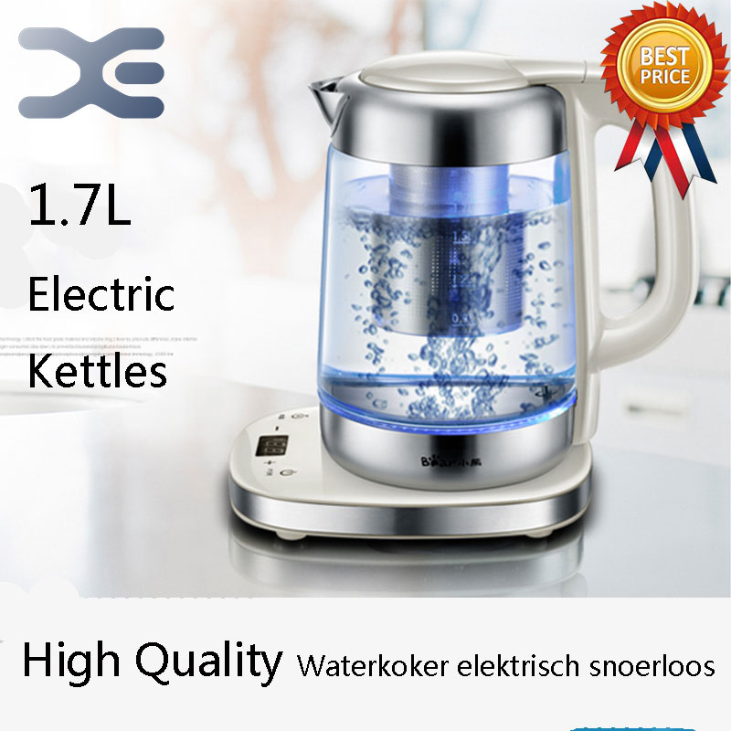 Water Heater Kettle 1.7L Electric Kettle Automatic Power Off Glass Kettle Waterkoker Elektrisch Snoerloos